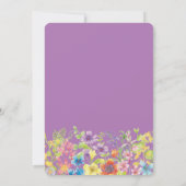 サプライズ誕生日パープルワイルドフラワーズパーティー 招待状 (裏面)