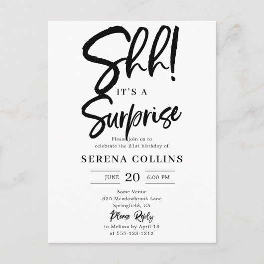 サプライズ誕生日ブラシ書道 ポストカード (正面)