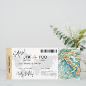 サプライズ誕生日ボーディングパスイタリアトリップチケット 招待状 (スタンド正面)