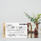 サプライズ誕生日ボーディングパストリップチケットロンドン 招待状 (スタンド正面)