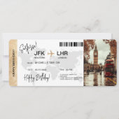 サプライズ誕生日ボーディングパストリップチケットロンドン 招待状 (正面)