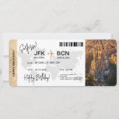 サプライズ誕生日ボーディングパスバルセロナチケット 招待状 (正面)