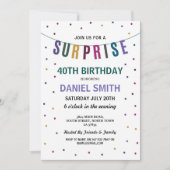 サプライズ誕生日メンズ水玉模様パーティの招待状 招待状 (正面)