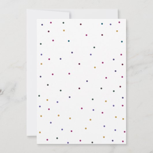 サプライズ誕生日メンズ水玉模様パーティの招待状 招待状 (裏面)