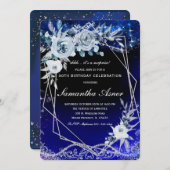 サプライズ誕生日招待状テンプレート 招待状 (正面/裏面)