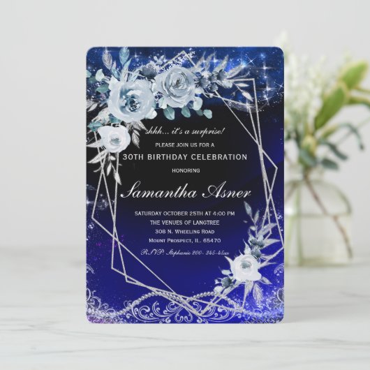 サプライズ誕生日招待状テンプレート 招待状 (スタンド正面)