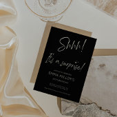 サプライズ誕生日招待状ミニマリストブラック 招待状