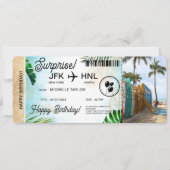 サプライズ誕生日搭乗パストリップチケットビーチ 招待状 (正面)