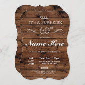 サプライズ誕生日素朴パーティーウッド任意の年齢 招待状 (正面/裏面)