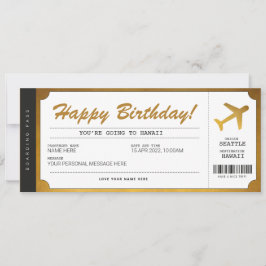 サプライズ誕生日航空券 ゴールドチケット 招待状