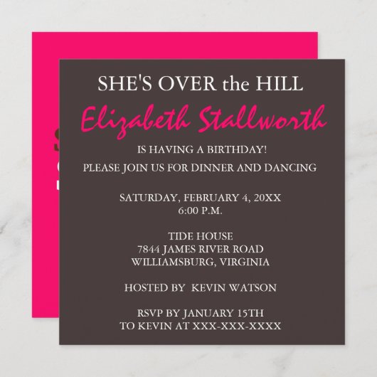 サプライズ誕生日FORTY – 丘の上 招待状 (正面/裏面)