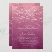 サプライズ赤ちゃんシャワー少女 招待状 (正面/裏面)