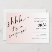 サプライズ赤面ピンクフォト30th 40th誕生日パーティー 招待状 (正面)