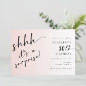 サプライズ赤面ピンクフォト30th 40th誕生日パーティー 招待状 (スタンド正面)