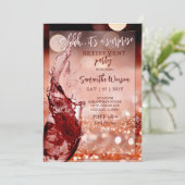 サプライズ退職パーティの招待状バラ金ゴールド 招待状 (スタンド正面)