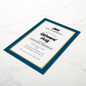 サプライズ退職パーティーシンプル金ゴールド 箔招待状 (回転した状態)