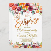 サプライズ退職パーティー、金ゴールド退職 招待状 (正面/裏面)