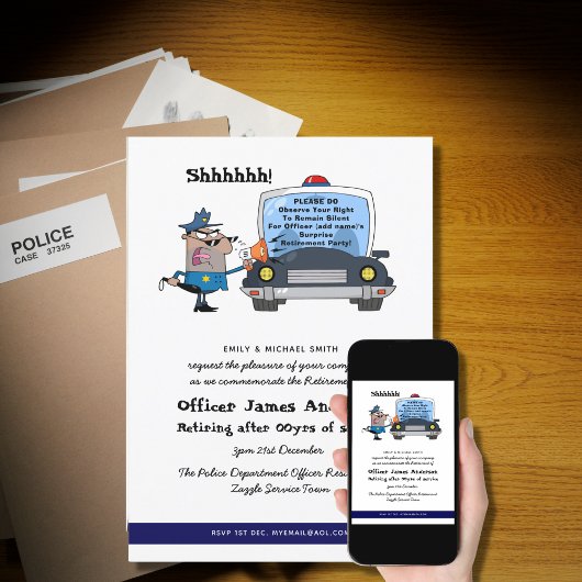 サプライズ退職警察官のパーティー おもしろい 招待状