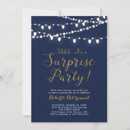 サプライズ金ゴールド退職パーティの招待状カード 招待状