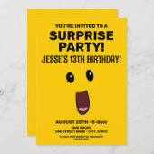 サプライズ顔誕生日招待状 招待状 (正面/裏面)
