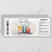 サプライズ飛行機搭乗パスチケット 招待状 (正面/裏面)