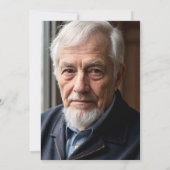 サプライズ100誕生日ネイビーブルー金ゴールドバルーン 招待状 (裏面)