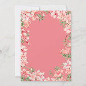 サプライズ100誕生日ピンクボホボタニカルフローラ 招待状 (裏面)