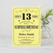 サプライズ13誕生日ブラックとイエロー 招待状 (スタンド正面)