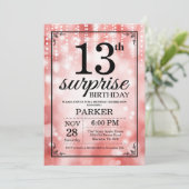 サプライズ13誕生日招待状レッドグリッター 招待状 (スタンド正面)