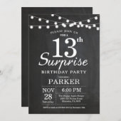 サプライズ13誕生日招待状 招待状 (正面/裏面)