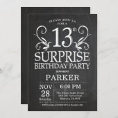 サプライズ13誕生日招待状 招待状 (正面/裏面)