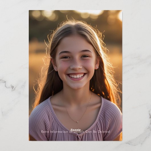 サプライズ13thバースデーパーティー熱いピンク名門私立校風のビンギー 箔招待状 (裏面)