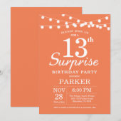 サプライズ13th誕生日招待状サンゴ 招待状 (正面/裏面)