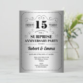 サプライズ15周年パーティー - シルバー ブラック 招待状 (スタンド正面)