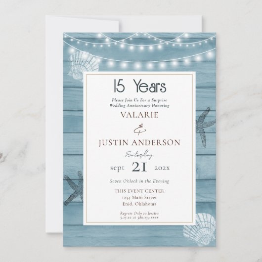 サプライズ15周年ビーチパーティー 招待状 (正面)