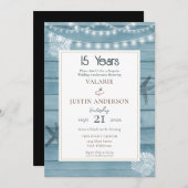 サプライズ15周年ビーチパーティー 招待状 (正面/裏面)