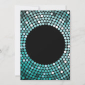 サプライズ15th誕生日ブラック&ティール(緑がかった色)グリッター 招待状 (裏面)