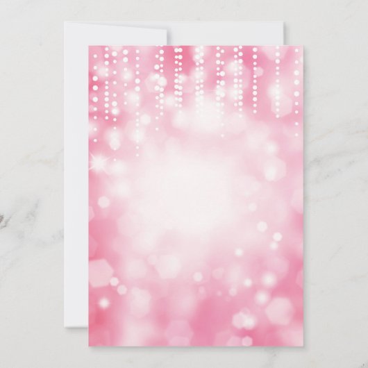 サプライズ15th誕生日招待状ピンクグリッター 招待状 (裏面)