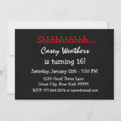 サプライズ16誕生日赤モダン色星v10 招待状 (裏面)