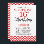 サプライズ16th誕生日招待状レッドシェブロン 招待状<br><div class="desc">サプライズ16th誕生日招待状とレッドシェブロン。白黒。子供の誕生日。男の子または女の子Bday招待状。さらにカスタマイクリックズを行う場合はカスタマイズ、「IT」ボタンをクリックし、このテンプレートを変更するために当社のデザインツールを使用する。</div>