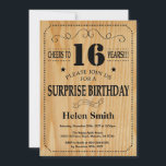 サプライズ16th誕生日素朴ウッド 招待状<br><div class="desc">サプライズ16th誕生日招待状。タイポグラフィ。応援16年。木目素朴背景子供の誕生日。男性または女性誕生日。キッズボーイまたはガールレディ10代のティーンエイジ招待状。13日15日18日20日21日30日50日70日80日90日100日。任意の年齢さらにカスタマイクリックズを行う場合はカスタマイズ、「IT」ボタンをクリックし、このテンプレートを変更するために当社のデザインツールを使用する。</div>