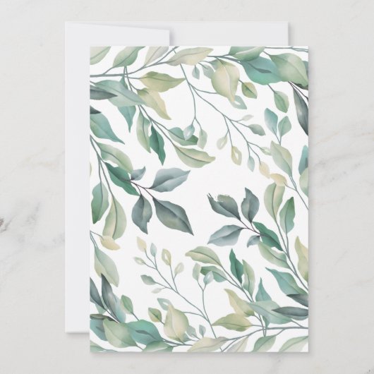 サプライズ18誕生日グリーンユーカリプタスグリーンリー 招待状 (裏面)