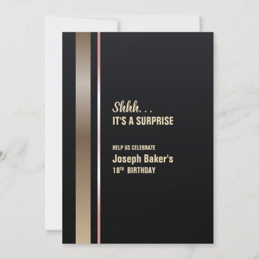 サプライズ18金ゴールド型バースデーパーティー 招待状 (裏面)