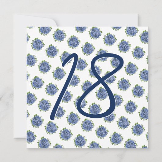 サプライズ18thバースデーパーティー青紫陽花 招待状 (裏面)