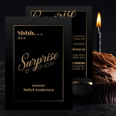 サプライズ18th誕生日ブラック金ゴールドパーティの招待状 招待状