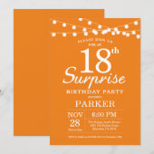 サプライズ18th誕生日招待状オレンジ 招待状 (正面/裏面)