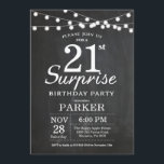 サプライズ18th誕生日招待状シャルボード 招待状<br><div class="desc">驚きの18番目の誕生日招待状とChalkboardストリングライト。第15回16回18回21回30回40回50回70回80回90回100回，任意の年齢。さらにカスタマイクリックズを行う場合はカスタマイズ、「IT」ボタンをクリックし、このテンプレートを変更するために当社のデザインツールを使用する。</div>