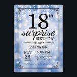サプライズ18th誕生日招待状ブルーグリッター 招待状<br><div class="desc">青い誕生日の背景を持つ青いストリングライトを持つ18番目のグリッター招待状を驚かせる。青い誕生日。大人の誕生日。男性か女性のBday招待状。13.15.16.18.21.30.40.50.60.70.80.90.100.何歳でもさらにカスタマイズするには、「クリックカスタマイズit」ボタンをクリックし、デザインツールを使用してこのテンプレートを変更してください。</div>