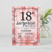 サプライズ18th誕生日招待状レッドグリッター 招待状 (スタンド正面)