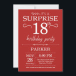 サプライズ18th誕生日招待状レッド 招待状<br><div class="desc">赤い背景を持つ驚きの18誕生日招待状。大人誕生日。男性または女性のBday招待状。第15回16回18回20回21回30回50回70回80回90回100回、年齢は問わない。さらにカスタマイクリックズを行う場合はカスタマイズ、「IT」ボタンをクリックし、このテンプレートを変更するために当社のデザインツールを使用する。</div>